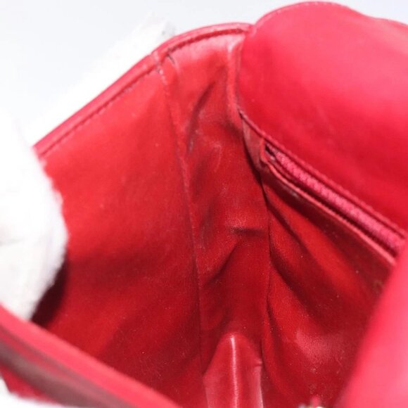 CHANEL COCO Mark Shoulder Bag Lamb Skin Red Gold - Picture 13 of 16